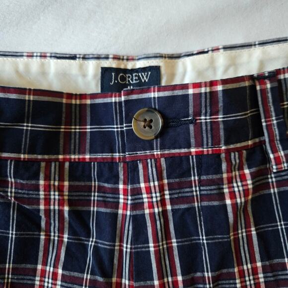 J.Crew Gramercy Tartan Plaid Chino Shorts - Red Blue Waist 35 9" Inseam Cotton - Picture 5 of 5